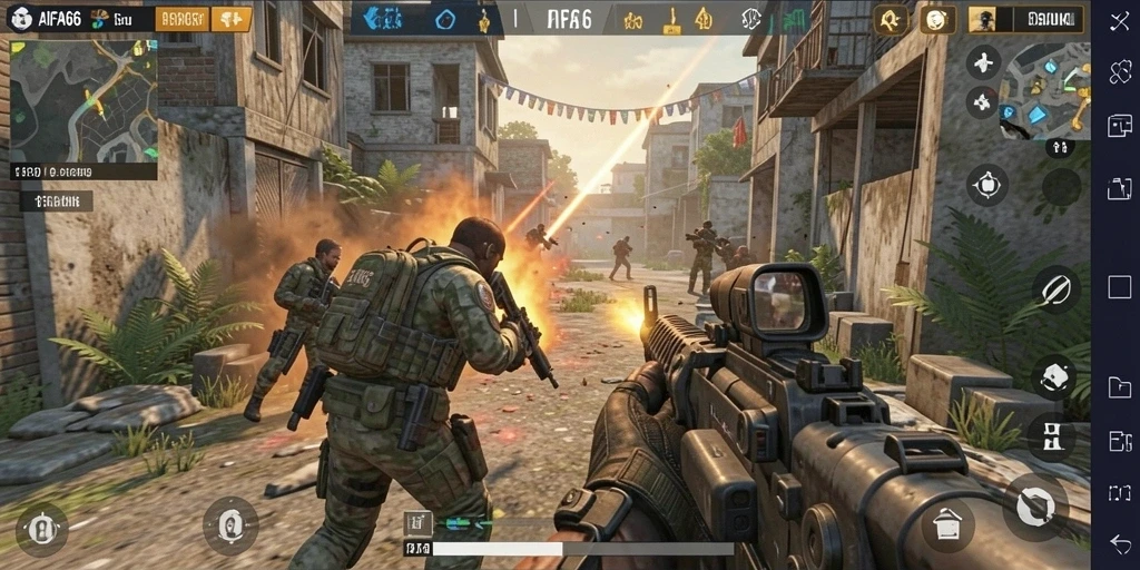 Screenshot utama AIFA66 menunjukkan aksi mendebarkan dalam gameplay FPS.