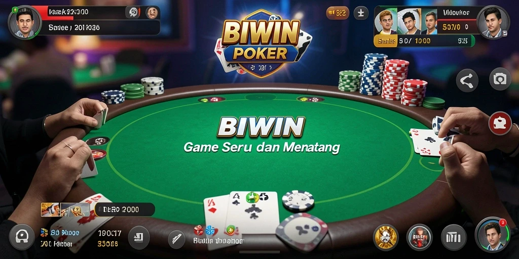 Tampilan gameplay poker seru di BIWIN yang menantang.