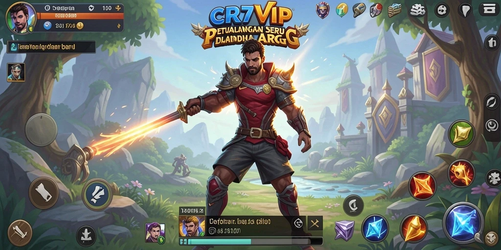 Tampilan menarik dari gameplay ARPG CR7VIP saat bertarung.