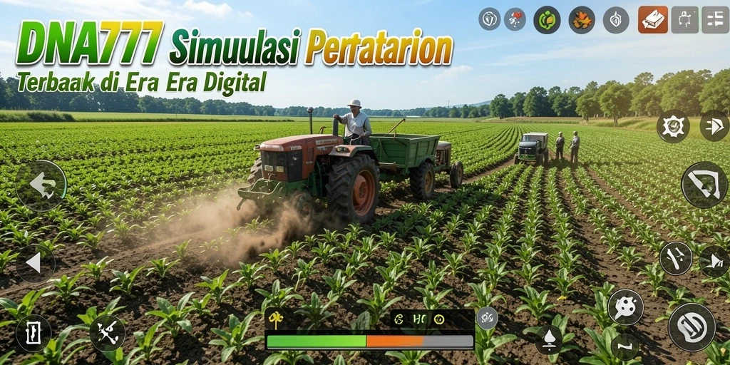 Tampilan gameplay <strong>DNA777</strong> dengan aktivitas bertani yang seru.