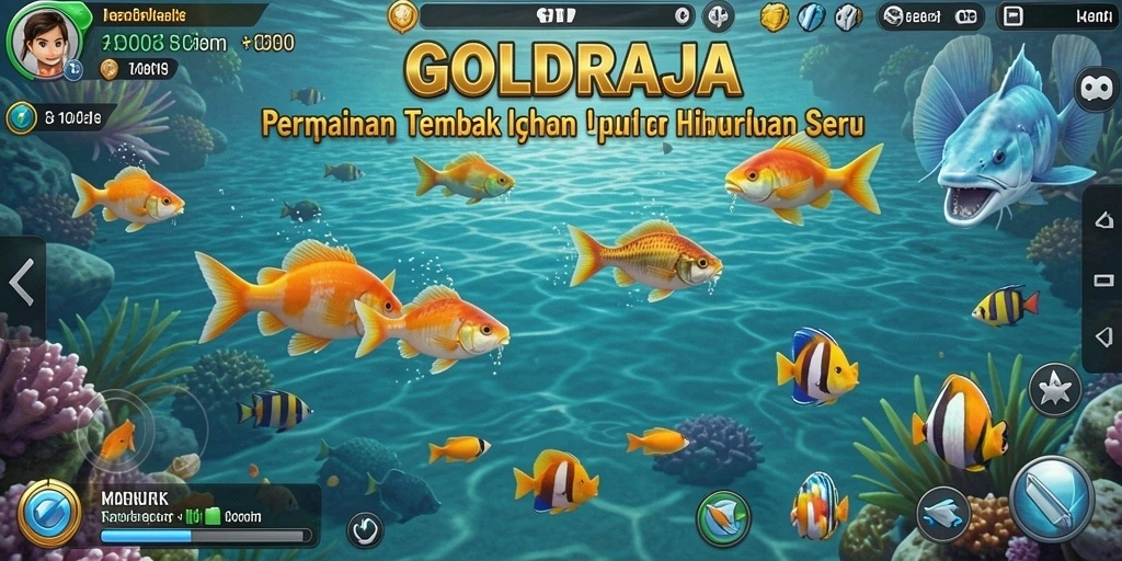 Tampilan gameplay <strong>GOLDRAJA</strong> yang penuh warna dan mendebarkan.