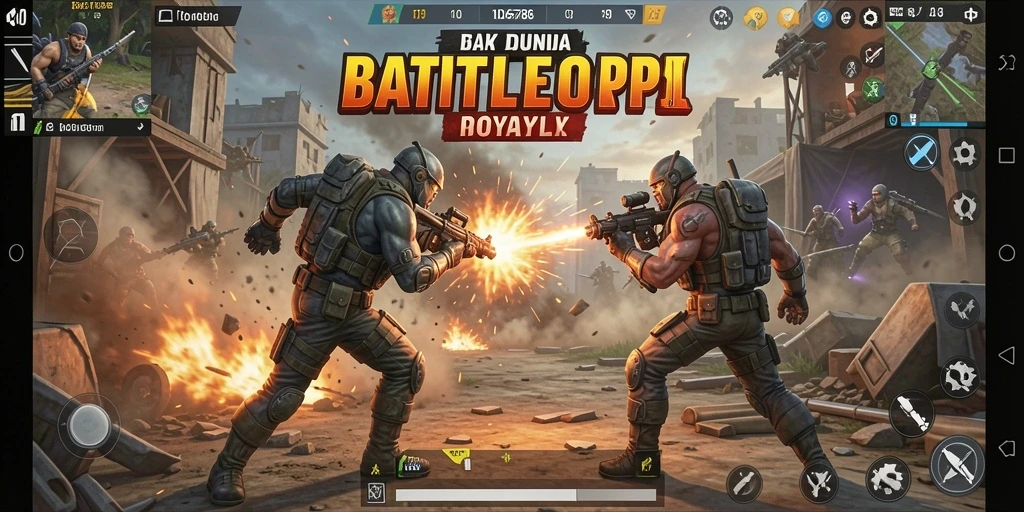 Screenshot ID6788 menunjukkan aksi seru di arena Battle Royale.