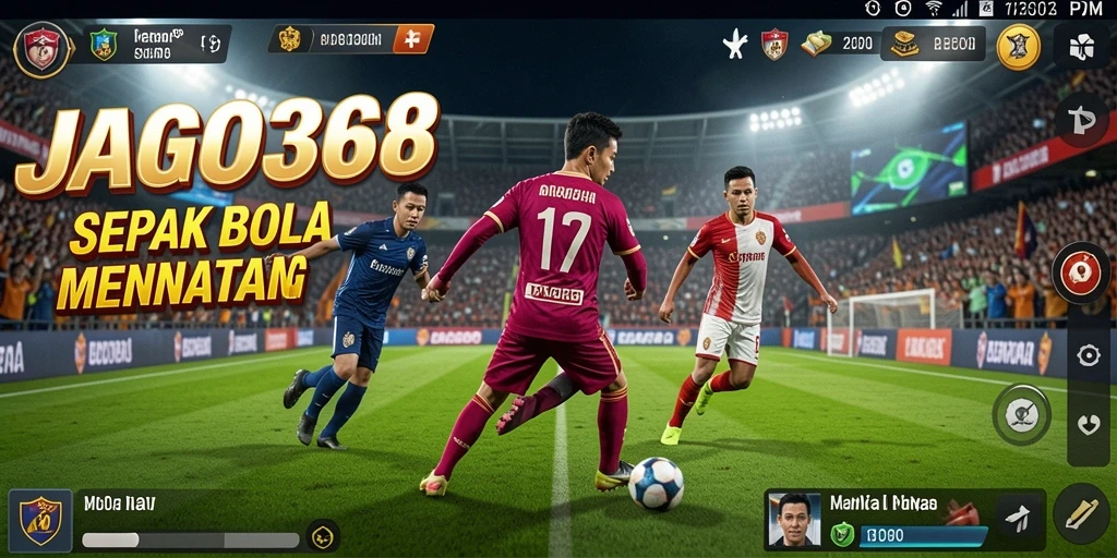 Gameplay seru dalam JAGO368 menunjukkan aksi sepak bola yang mendebarkan.