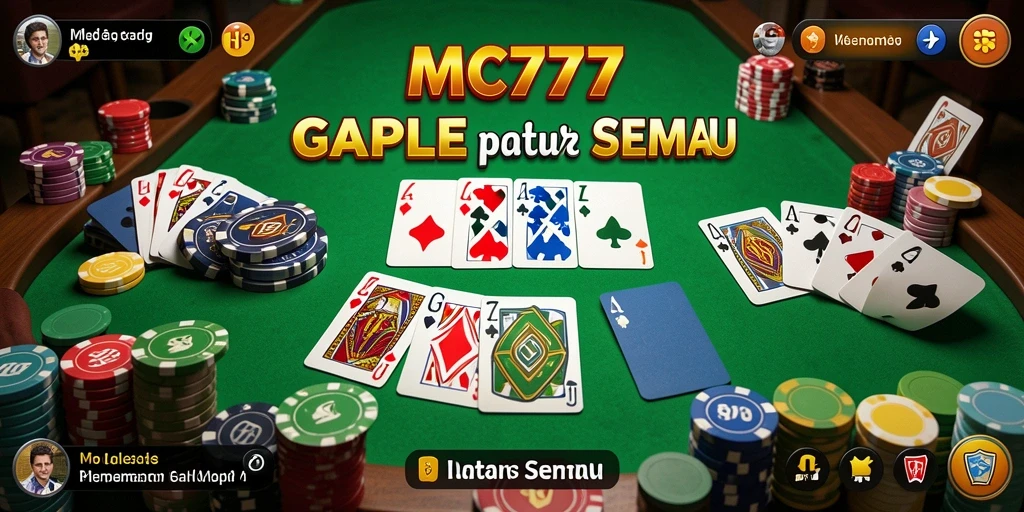 Screenshot gameplay MC777 menampilkan aksi seru permainan Gaple.