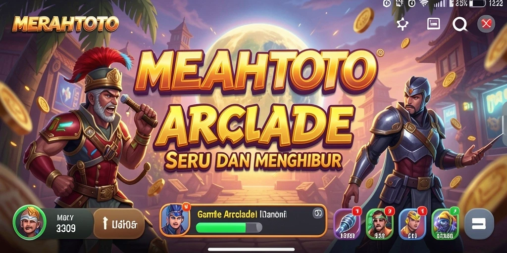 Screenshot MERAHTOTO menunjukkan momen seru dalam permainan arcade.