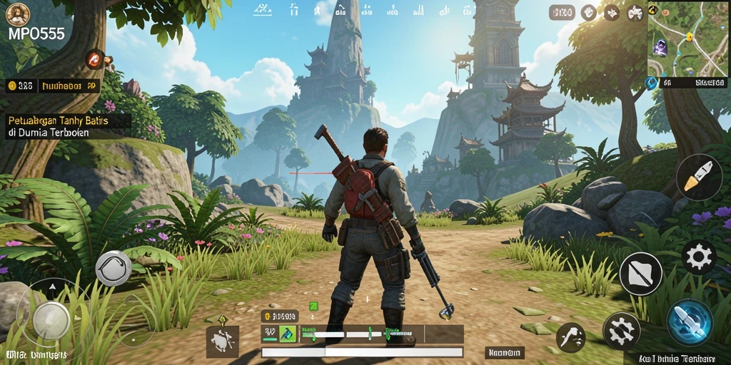 Tampilan gameplay MPO555 yang menampilkan dunia terbuka yang luas dan interaktif.
