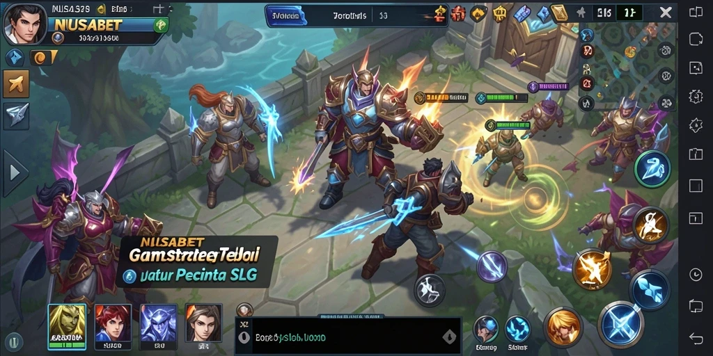 Tangkapan layar gameplay NUSABET yang menunjukkan pertempuran strategis.