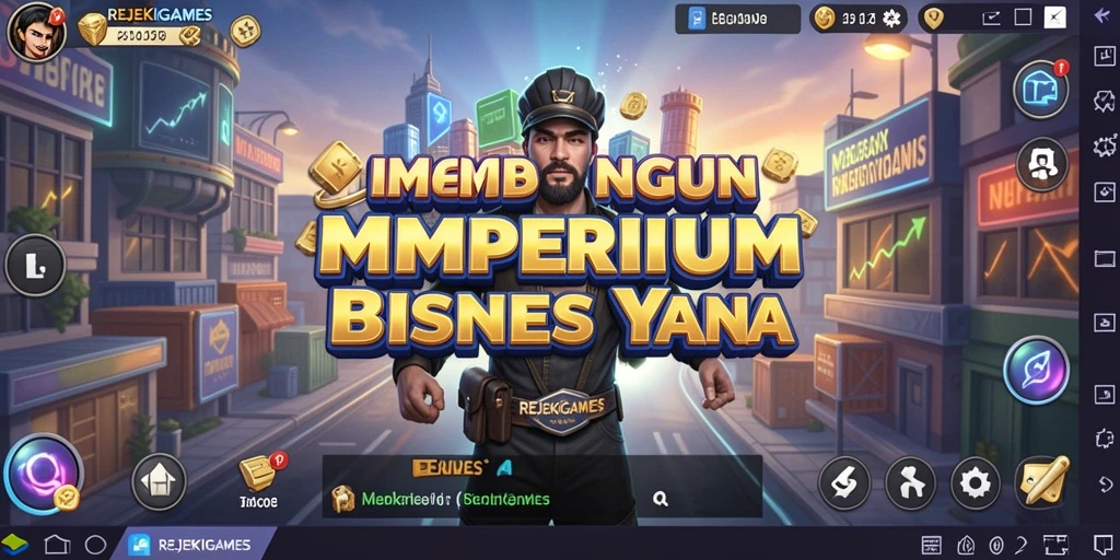 Screenshot gameplay REJEKIGAMES menunjukkan aksi membangun bisnis yang menarik.