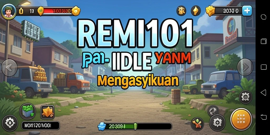 Tangkapan layar utama REMI101 menampilkan gameplay Idle yang menarik dan interaktif.