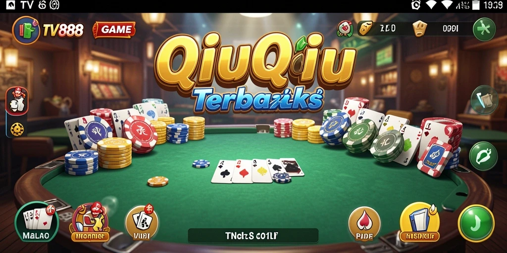 Screenshot permainan QiuQiu yang menampilkan aksi seru di TV888.